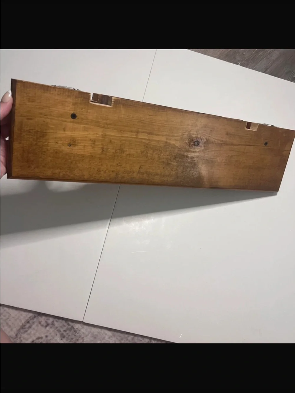 Vintage 90s Classic Wooden Heart Wall Shelf with Decorative Pegs - Brown